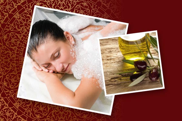 Frau genießt ihr türkisches Hamam 